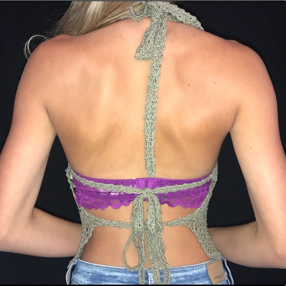 NWT Floral Crochet Halter Top - Picture 4 of 15